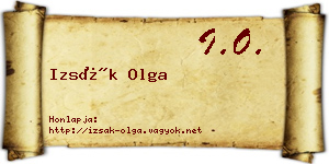 Izsák Olga névjegykártya